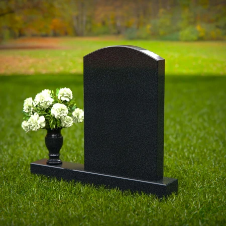 1281 - Elegant Upright Granite Headstone with Flower Vase - 9