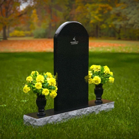 1333 - Elegant Upright Memorial with Dual Vases - 43