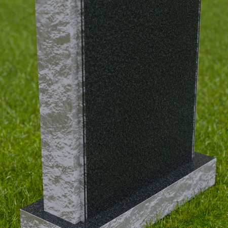 1711 - Traditional Memorial Headstone with Textured Border - 5