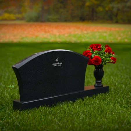 1296 - Contoured Granite Headstone with Single Flower Vase - 54