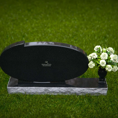 1351 - Oval Granite Headstone – Elegant & Timeless Memorial - 25