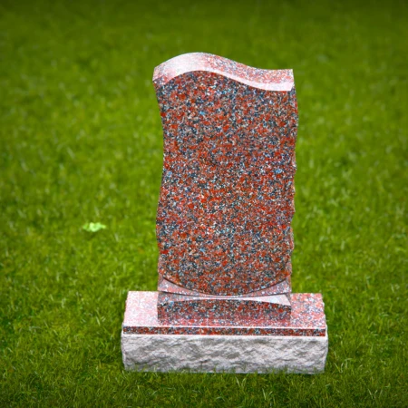 1483 - Unique Granite Memorial Headstone with Artistic Curved Design - 2