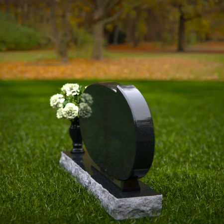 1351 - Oval Granite Headstone – Elegant & Timeless Memorial - 36