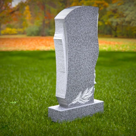 1534 - Elegant Granite Memorial Headstone with Sculpted Details - 5