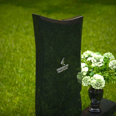 1375 - Modern Granite Headstone – Curved Elegance - 53