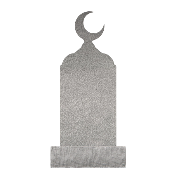 1201093 - Upright Granite Headstone With Crescent and Eastern Ornament