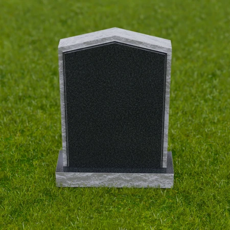 1711 - Traditional Memorial Headstone with Textured Border - 2