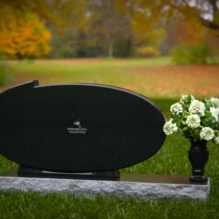 1351 - Oval Granite Headstone – Elegant & Timeless Memorial