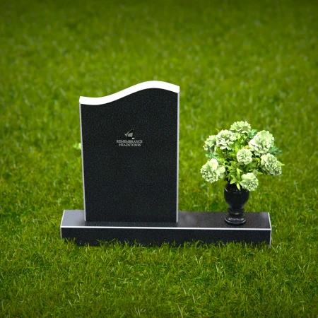 1340 - Graceful Curved Headstone with Elegant Design - 55