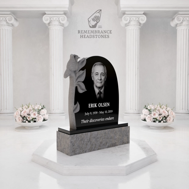 Luxury Calla Lily Granite Headstone