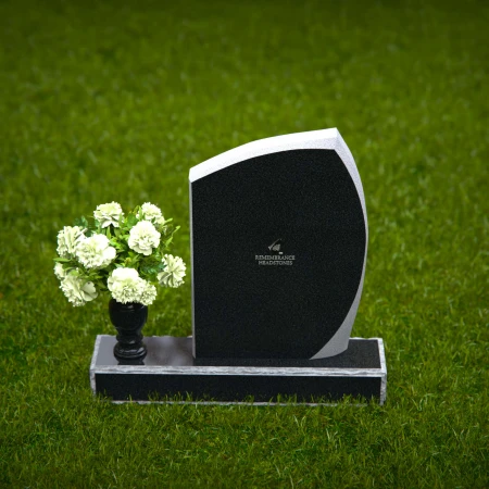 1327 - Modern Angled Headstone with Vase Inclusion