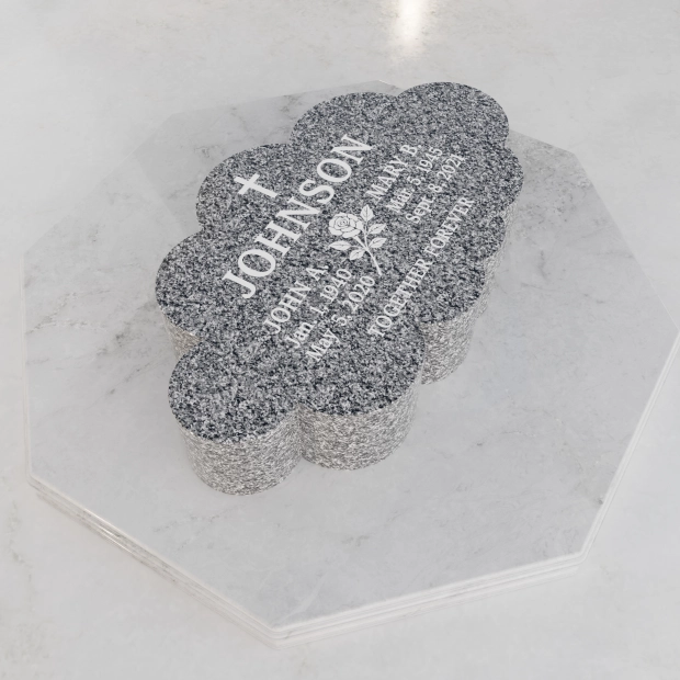 Luxury Flower Shape Flat Granite Grave Marker