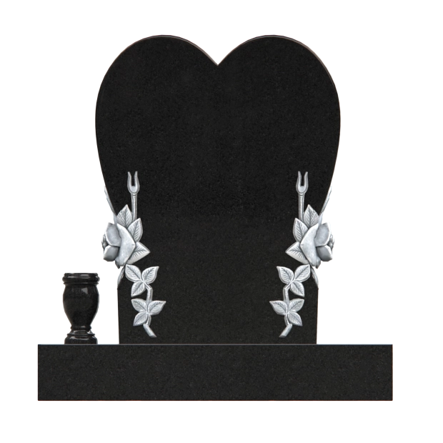 1201067 - Monumento de Granito en Forma de Corazón con Tallas de Rosas