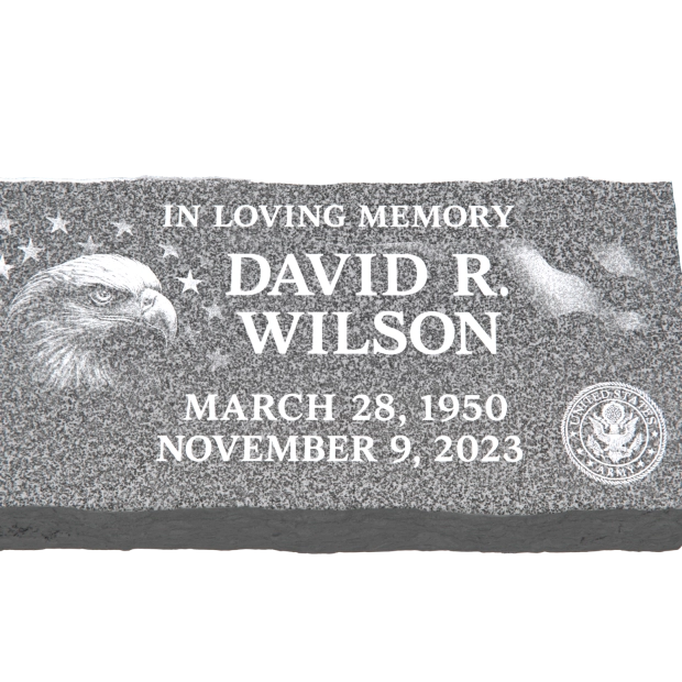 1101089 - Flat Memorial Marker With Eagle and American Flag