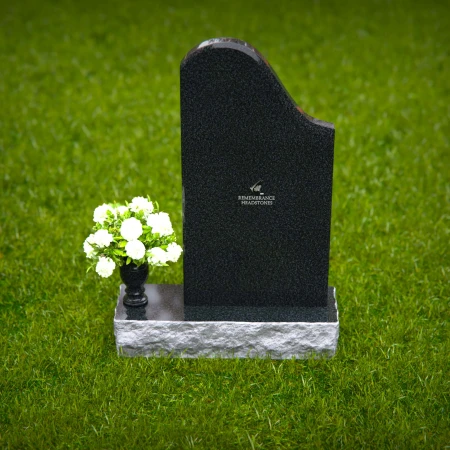 1335 - Elegant Sloped Headstone with Floral Vase - 51