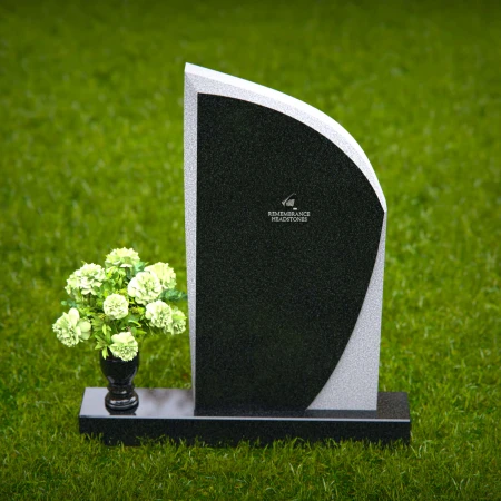 1345 - Elegant Slant Memorial Headstone - 24