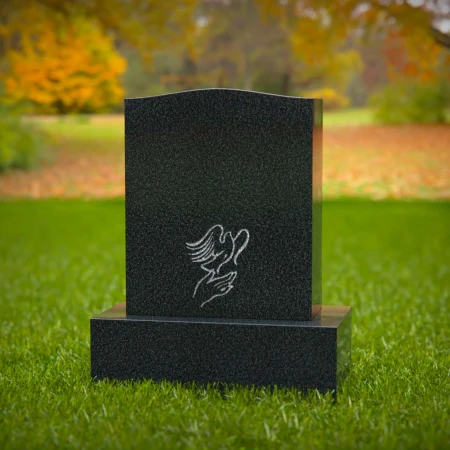 1615 - Simple Memorial Headstone with Dove and Hands Engraving