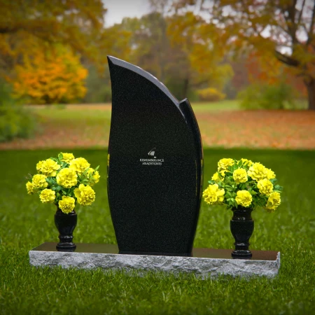 1372 - Elegant Asymmetrical Granite Headstone – A Unique Memorial Tribute