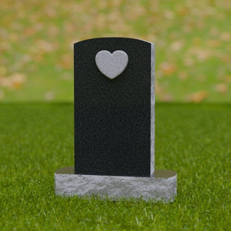 1684 - Elegant Memorial Headstone with Heart Symbol – A Tribute to Everlasting Love