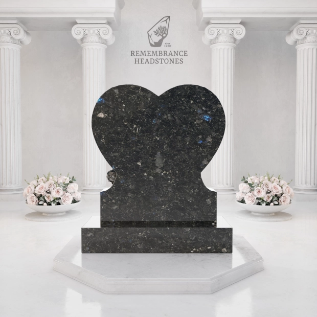 Luxury Heart Shape Granite Headstone with Portrait