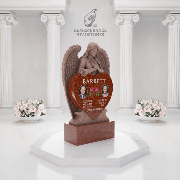 Luxury Companion Angel Heart Granite Memorial