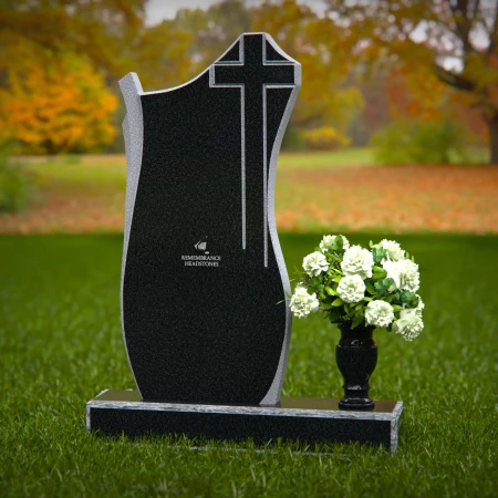 1368 - Graceful Granite Cross Headstone – A Symbol of Faith and Remembrance