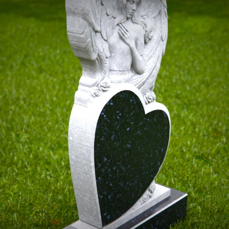 1531 - Heart-Shaped Angel Memorial Headstone - 7