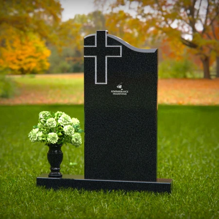 1373 - Granite Headstone with Cross Engraving – A Symbol of Faith and Remembrance