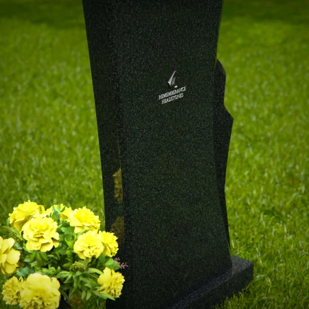 1322 - Contemporary Granite Memorial Headstone with Unique Curved Design - 51