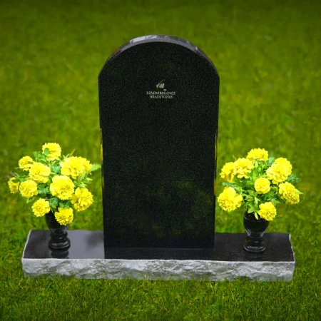 1333 - Elegant Upright Memorial with Dual Vases - 46