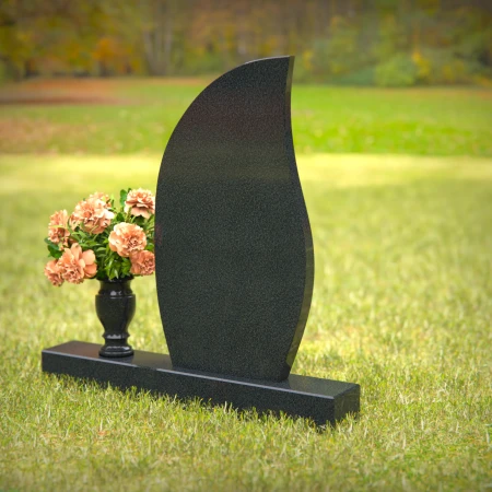 1246 - Graceful Curved Granite Headstone - Timeless Memorial Design - 44