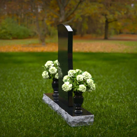 1369 - Elegant Curved Granite Headstone – Timeless Memorial Design - 40