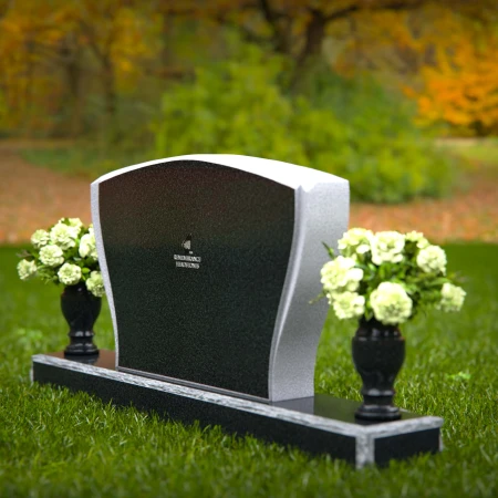 1325 - Elegant Double Vase Headstone with Contoured Design - 55