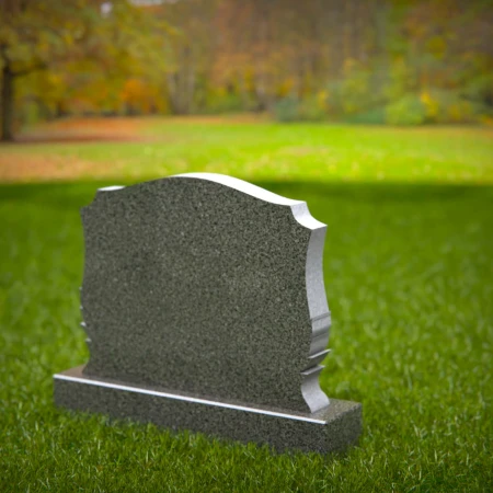 1503 - Granite Headstone with Heart and Laurel Design - 5