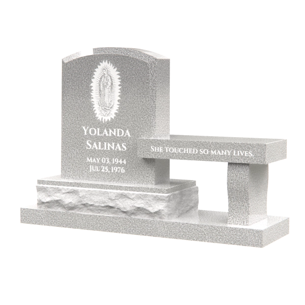 1509178 - Memorial Bench with Virgin Mary Engraving                                      
