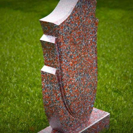 1507 - Modern Granite Headstone with Unique Curved Design - 6