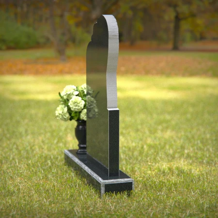 1241 - Serene Angel Granite Headstone with Flower Vase Memorial - 36