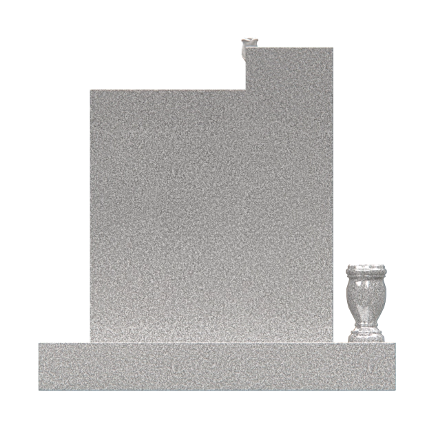 Luxury Upright Headstone with Cross, Rose Column & Heart Motif