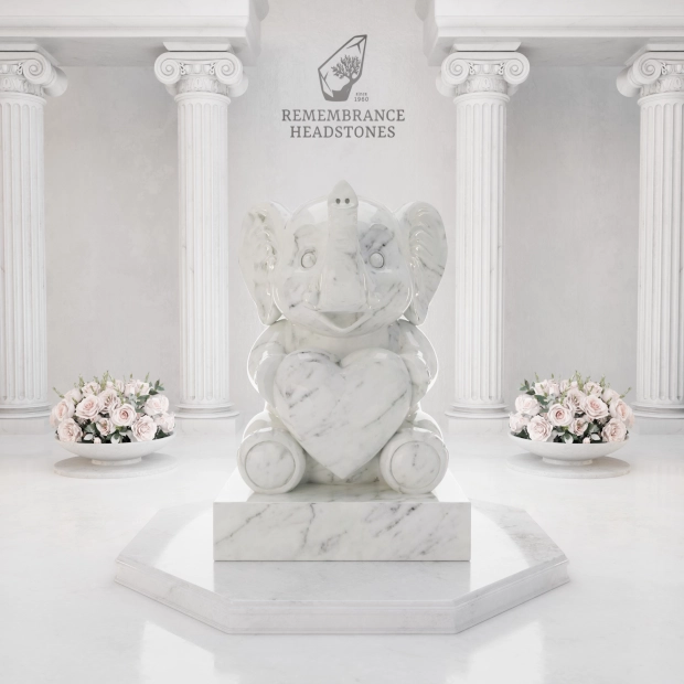 Luxury Baby Elephant Children's Granite Memorial