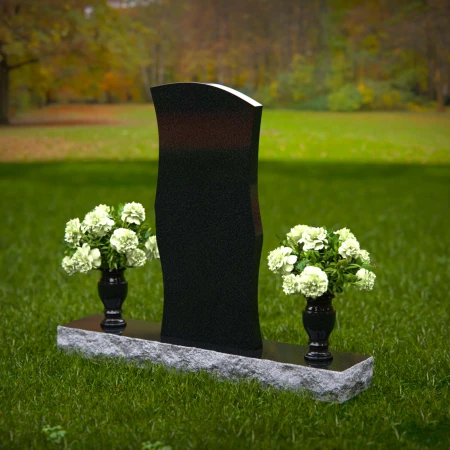 1369 - Elegant Curved Granite Headstone – Timeless Memorial Design - 39