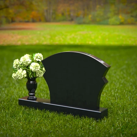 1267 - Unique Granite Headstone with Artistic Arch Design and Floral Vase – A Timeless Tribute - 43