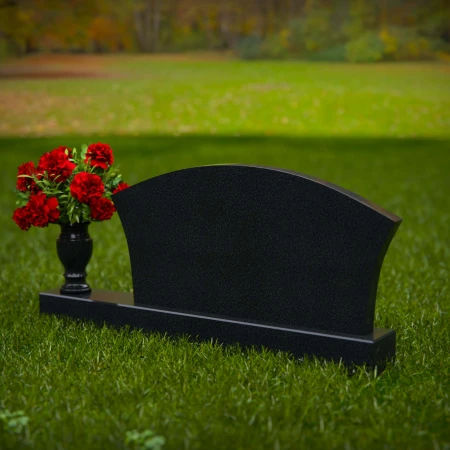 1296 - Contoured Granite Headstone with Single Flower Vase - 56