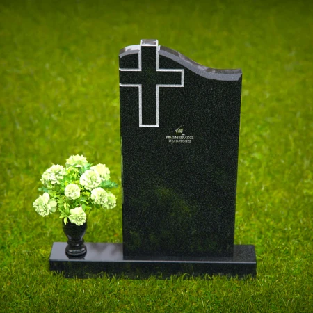 1373 - Granite Headstone with Cross Engraving – A Symbol of Faith and Remembrance - 47