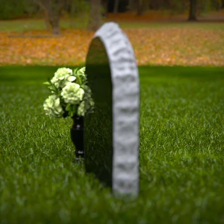 1269 - Granite Pet Memorial Headstone with Heart Design and Textured Edges – A Loving Tribute - 55