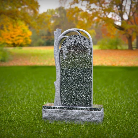 1506 - Granite Headstone with Tree and Arch Design