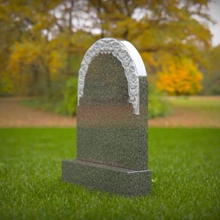 1427 - Elegant Memorial Headstone with Floral Arch Design - 8