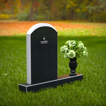 1337 - Classic Arched Headstone with Elegant Polished Edges - 56