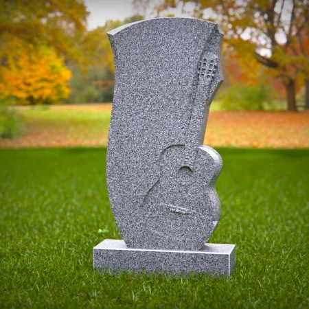 1500 - Granite Memorial Headstone with Guitar Carving