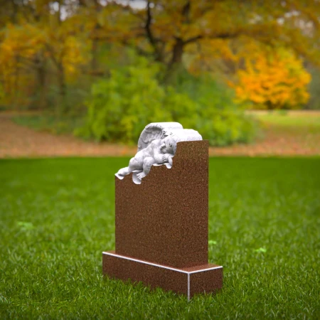 1441 - Children’s Memorial Headstone with Sleeping Angel Sculpture - 8