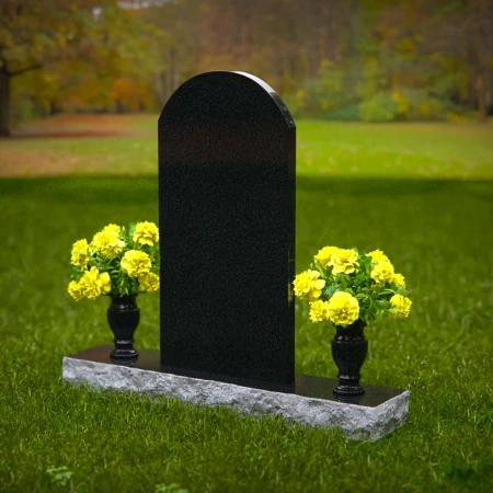 1333 - Elegant Upright Memorial with Dual Vases - 47